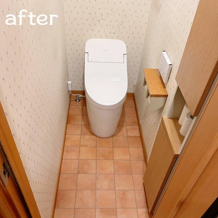 リクシルの一体型トイレからTOTOのタンクレス風トイレGG1へ交換